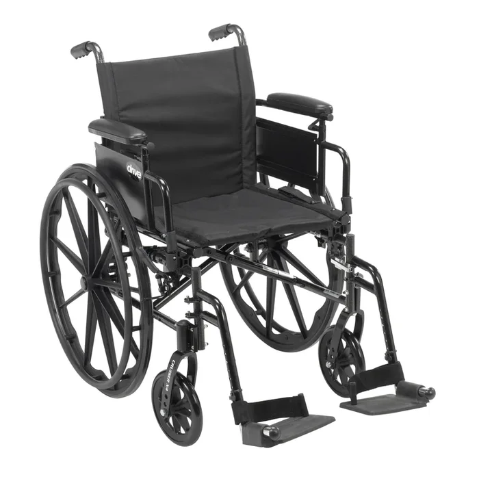 Cruiser X4 Lightweight Dual Axle Wheelchair with Adjustable Detachable Arms, Desk Arms, Swing Away Footrests, 18″ Seat