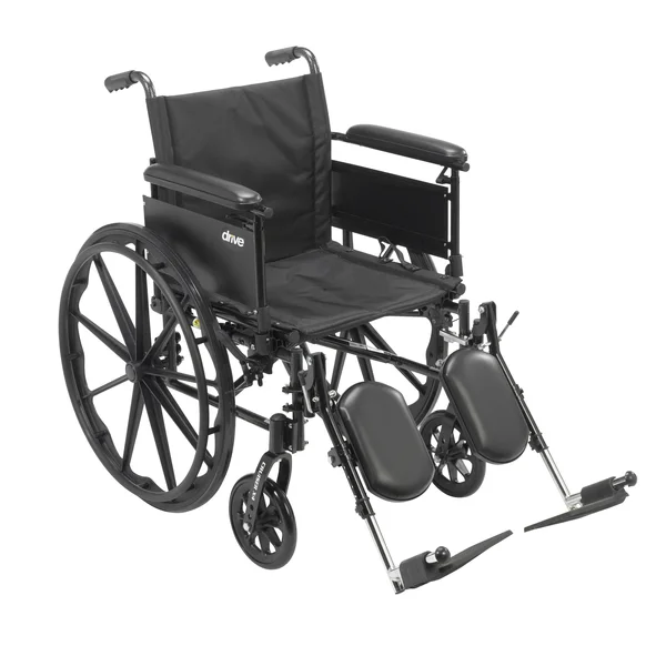 Cruiser X4 Lightweight Dual Axle Wheelchair with Adjustable Detachable Arms, Full Arms, Elevatin | CX418ADFA-ELR
