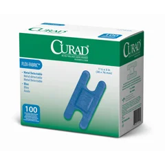 Curad CURAD Metal Detectable Food Service Adhesive Bandages, for Knuckle, 1200 EA/CS