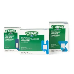 Curad Food Service Metal-Detectable Blue Plastic Adhesive Bandage, 3/4 x 3, 1200/CS