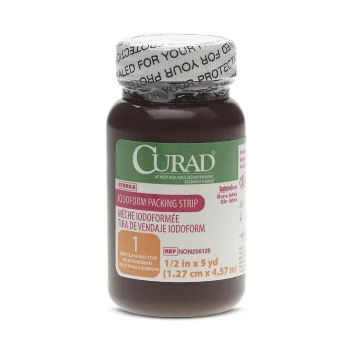 CURAD Iodoform Gauze 1/2 in x 5 yd Packing Strips Sterile Case of 12