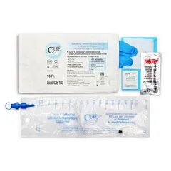 Cure Medical Intermittent Catheter Kit Catheter Closed System / Straight Tip 10 Fr. Without Balloon, 100 EA/CS