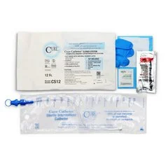 Cure Medical Intermittent Catheter Tray Cure Catheter Straight Tip 12 Fr., 100 EA/CS