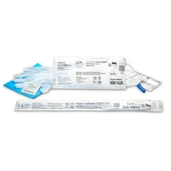 Cure Medical Intermittentent Catheter Kit Cure Catheter U-Shape Straight Tip 14 Fr. Hydrophilic Coated PVC, 30/BX