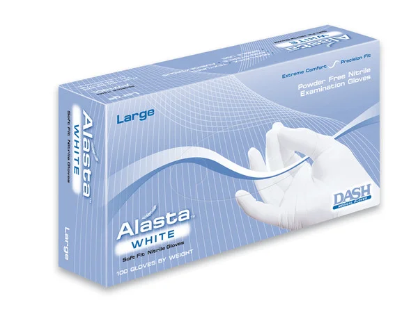 Dash Medical Alasta White Nitrile Exam Powder Free Gloves, X-Small, 1000/cs