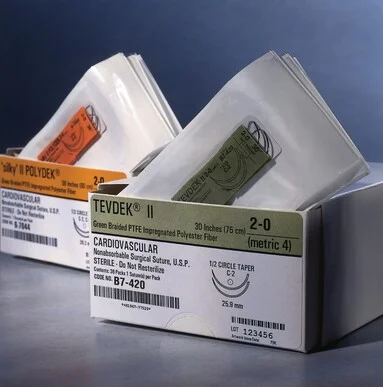 Deknatel Tevdek Green Braided Suture 0 C-6 1N 30″ 36/BX