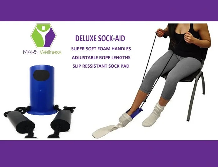 Deluxe Hip/Knee Replacement Kit 4 Piece Surgery Recovery Hip Kit Set with 26 inch Reacher – from Mars Wellness