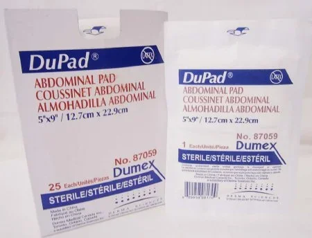 Derma Sciences DuPad Abdominal Pad Cellulose 1-Ply 8 X 10 Inch Rectangle Sterile – 87810