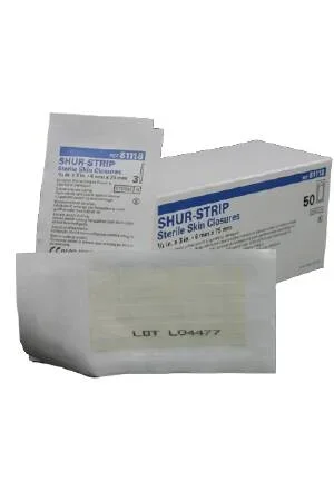 Derma Sciences Shur Strip Skin Closure Strip 1/2 X 4 Inch Nonwoven Material Flexible Strip White – DKC81121