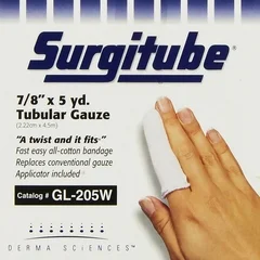 Derma Sciences Tubular Retainer Dressing Surgitube Cotton 7/8 Inch X 5 Yard Size 2 White Large Finger / Toe NonSterile, 12/DZ