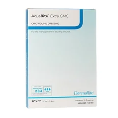 Dermarite Cellulose Dressing AquaRite Extra CMC Sodium Carboxymethyl Cellulose (CMC) 4 x 5, 10 EA/BX