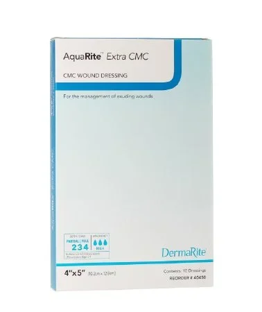 DermaRite Industries AquaRite Extra CMC Wound Dressing Sodium Carboxymethyl Cellulose 4 X 5 Inch – 40450