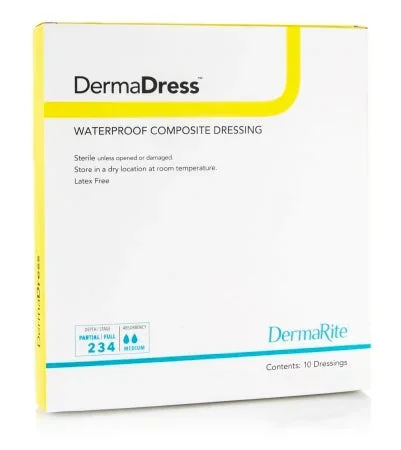 DermaRite Industries DermaDress Composite Dressing Waterproof 4 X 14 Inch Sterile – 12414