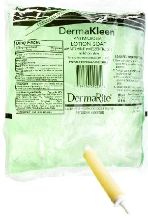 DermaRite Industries DermaKleen Antimicrobial Soap Lotion 1,000 mL Dispenser Refill Bag Scented – 0092BB