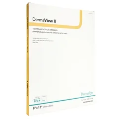 Dermarite Transparent Film Dressing DermaView II Rectangle 8 x 12 Frame Style Delivery With Label Sterile, 1/EA