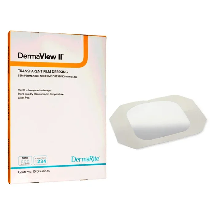 DermaView II Transparent Film Dressing, 2.37″ x 2.75″, 10/box