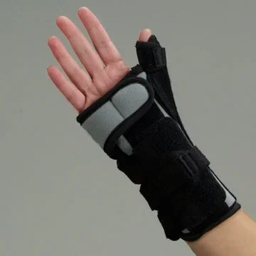 Deroyal Wrist / Thumb Splint Removable Palmer & Dorsal Stay / Adjustable Thumb Stay Foam Left Or Right Hand Black One Size Fits Most – 5069-00
