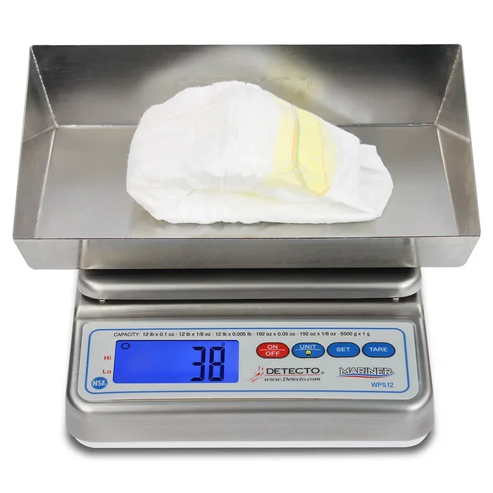 Detecto Mariner Weight Diaper Scale With Tray, 7.5″ X 9.75″