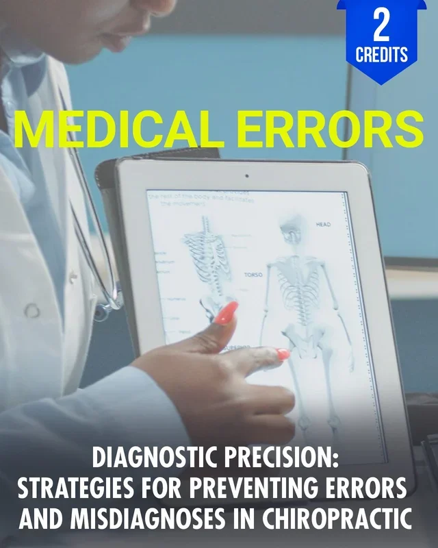 Diagnostic Precision: Strategies for Preventing Errors and Misdiagnoses in Chiropractic Assessment – Chiropractic Continuing Education, Ethics, Risk Management, 2 Hours