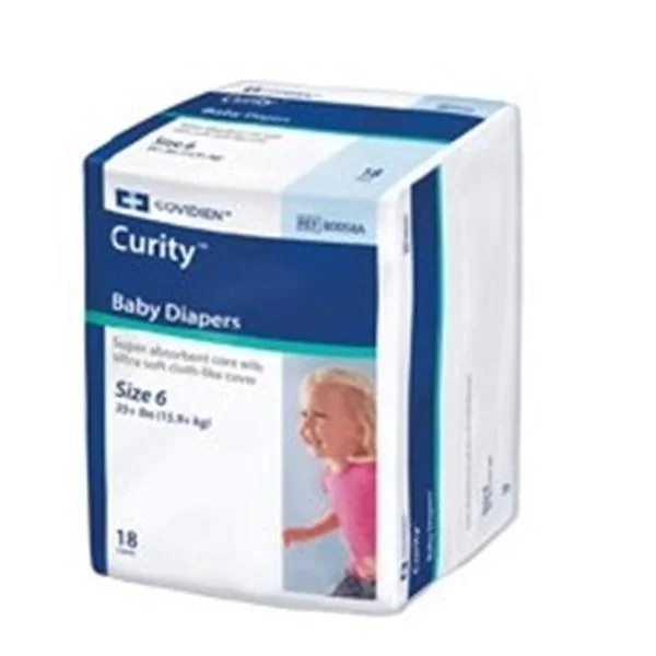 Diaper Curity Baby Size 6/2XL Heavy Over 35lb 18/Pk, 8 PK/CA