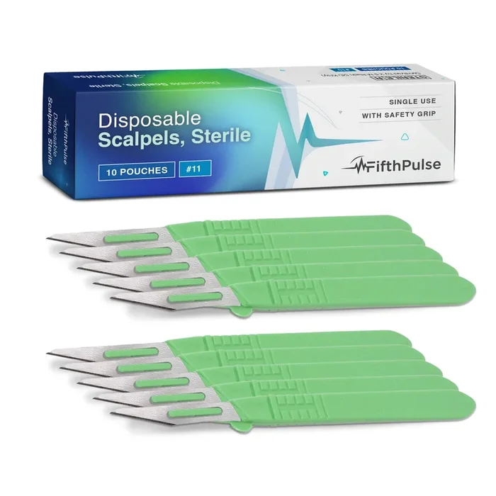 Disposable Scalpel Knife #11 – Ten Individually Wrapped Sterile Scalpel Blades
