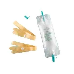 Dispoz-A-Bag Leg Bag w/Rubber Cap Valve Sterile 48/csLatex Straps 9 OZ