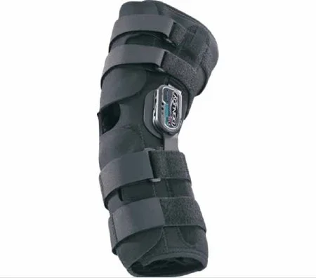DJO Playmaker Knee Brace X-Large Wraparound / Hook and Loop Straps 23-1/2 to 26-1/2 Inch Circumference Left or Right Knee – 11-0666-5