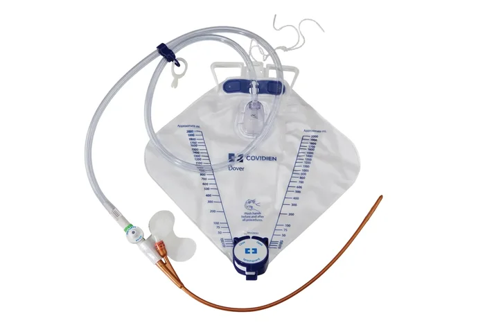 Dover Hydrogel Coated Latex Foley Luer Lock Sampling Urinary Catheterization Kit, 14FR, 5ML, 2000ML