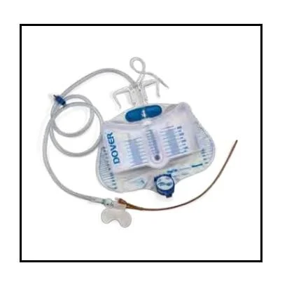 Dover Silver Urine Bag Meter Tray 16FR, 60 ” tubing, 400 ml, 10/Case