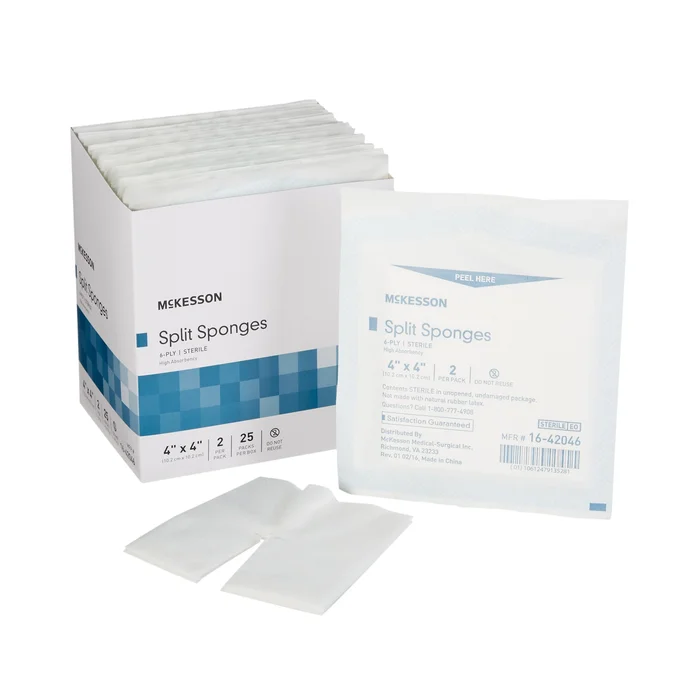 Drain Sponge McKesson 4 X 4 Inch 6-Ply Sterile 2 per Pack