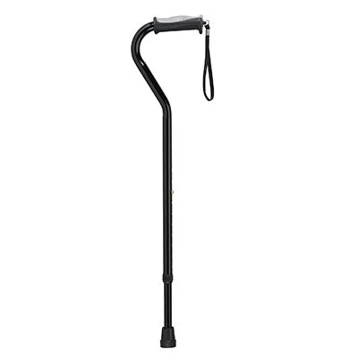 Drive, Adjustable Height Offset Handle Cane with Gel Hand Grip, Black – 43-2018