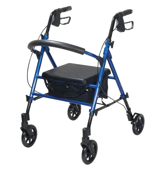 Drive Adjustable Height Rollator with 6″ Wheels, Blue