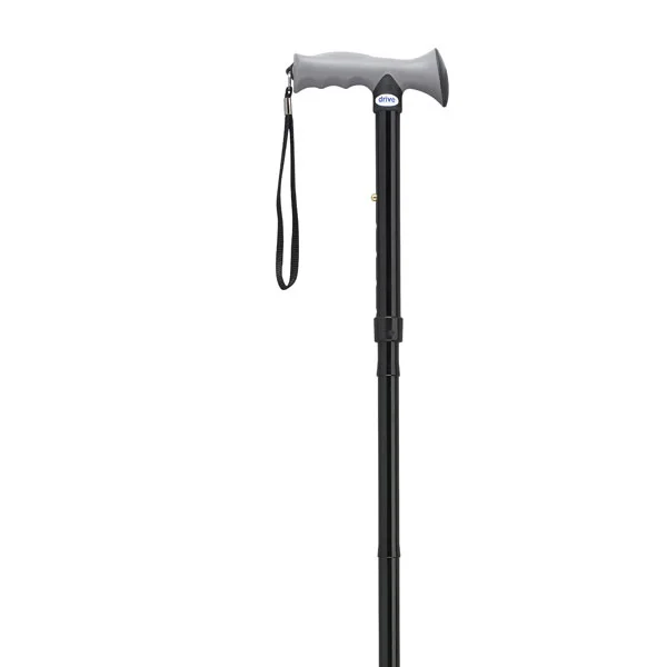 Drive Adjustable Lightweight Folding Cane with Gel Hand Grip, Black