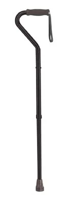 Drive Bariatric Offset Handle Cane with Handle & Wrist Strap, Black, Tall Adult, 6/cs