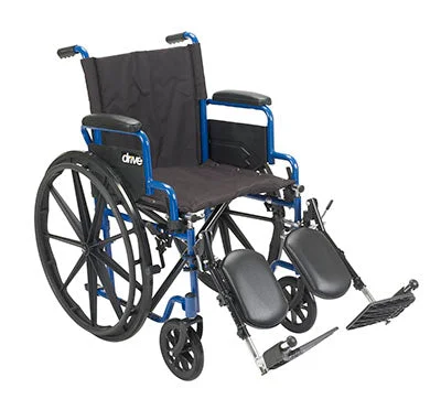 Drive, Blue Streak Wheelchair with Flip Back Desk Arms, Elevating Leg Rests, 16″ Seat – 43-3128