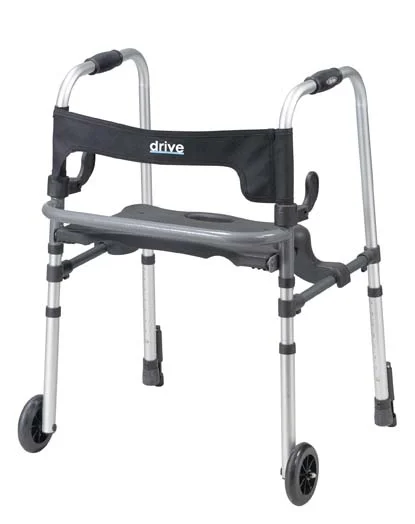 Drive Clever Lite LS Rollator Walker with Seat and Push Down Brakes