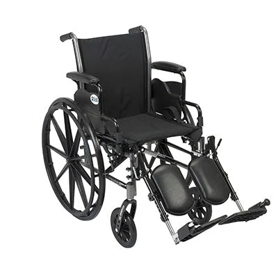 Drive, Cruiser III Light Weight Wheelchair with Flip Back Removable Arms, Desk Arms, Elevating Leg Rests, 20″ Seat – 68-0062