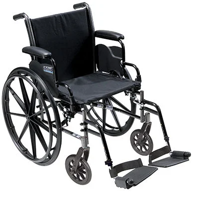 Drive, Cruiser III Light Weight Wheelchair with Flip Back Removable Arms, Desk Arms, Swing away Footrests, 18″ Seat – 43-3222