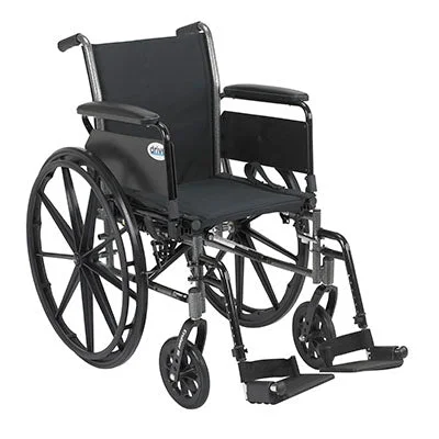 Drive, Cruiser III Light Weight Wheelchair with Flip Back Removable Arms, Full Arms, Swing away Footrests, 20″ Seat – 43-3151