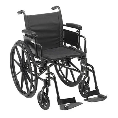 Drive, Cruiser X4 Lightweight Dual Axle Wheelchair with Adjustable Detachable Arms, Desk Arms, Swing Away Footrests, 16″ Seat – 43-3138