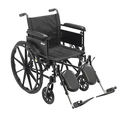 Drive, Cruiser X4 Lightweight Dual Axle Wheelchair with Adjustable Detachable Arms, Full Arms, Elevating Leg Rests, 16″ Seat – 43-3147