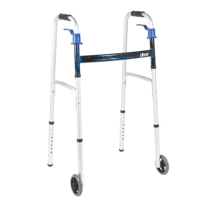 drive Dual Release Folding Walker Adjustable Height