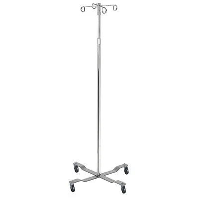 Drive, Economy Removable Top I. V. Pole, 4 Hook Top, Chrome – 43-2919