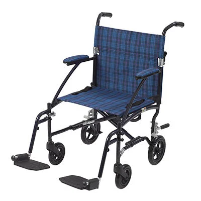 Drive, Fly Lite Ultra Lightweight Transport Wheelchair, Blue – 43-3041