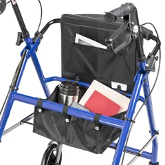 Drive Medical Adjustable Height Rollator Rolling Walker with 6 Wheels, Blue - Image 4
