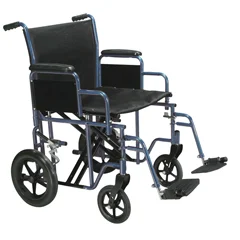 Drive Medical Bariatric Heavy Duty Transport Wheelchair with Swing Away Footrest, 20 Seat, Blue