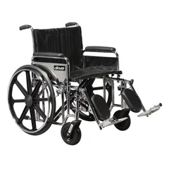 Drive Medical Bariatric Sentra Extra-Heavy-Duty Wheelchair, 20 Seat, Detachable Desk Arm, Elevating Legrest
