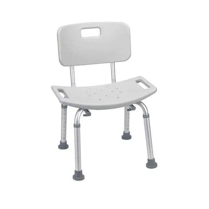 Drive Medical Bathroom Safety Shower Tub Bench Chair with Back Gray
