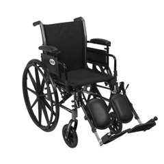 Drive Medical Cruiser III Light Weight Wheelchair with Flip Back Removable Arms, Adjustable Height Desk Arms, Elevating Leg Rests, 16