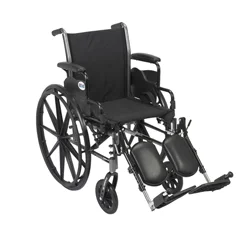 Drive Medical Cruiser III Light Weight Wheelchair with Flip Back Removable Arms, Desk Arms, Elevating Leg Rests, 20 Seat
